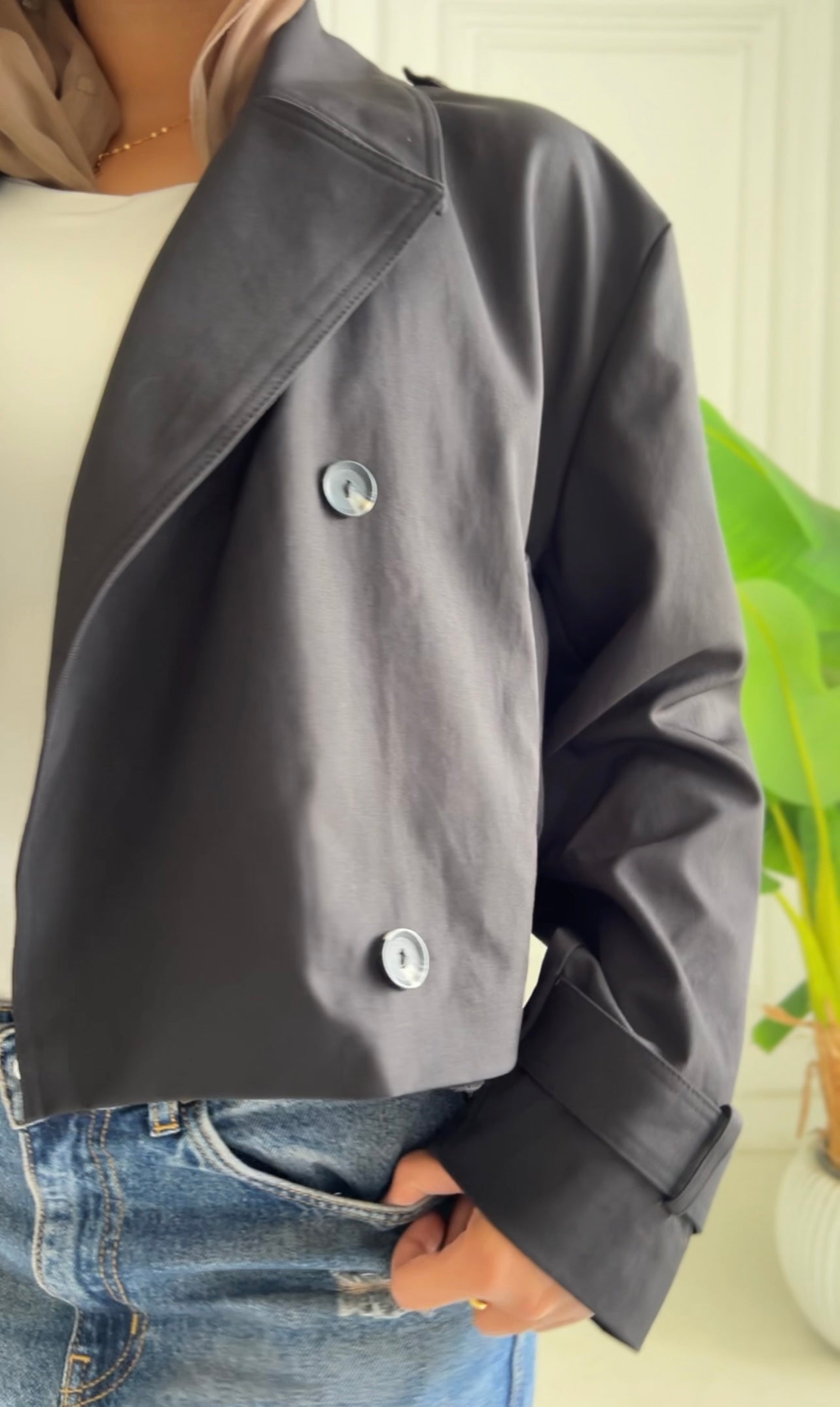 Cropped Trench Coat